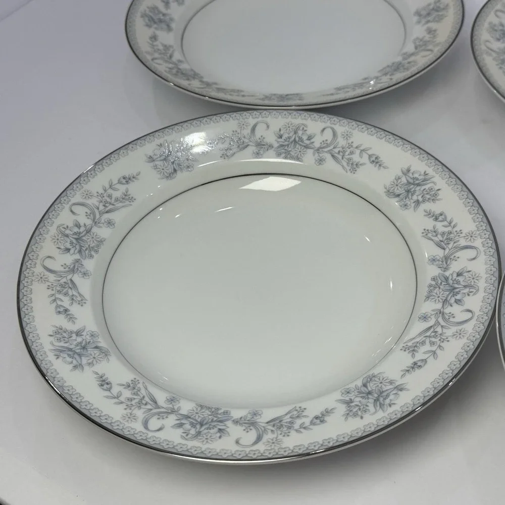 Mikasa Dresden Rose L9009 Rimmed‎ Soup Or Salad Plate Set of 4 Japan Read